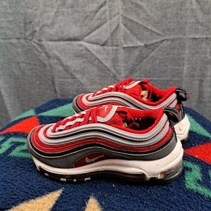 Nike Air Max 97 Gray Red Youth 4.5 Shoes Sneakers 921522-004